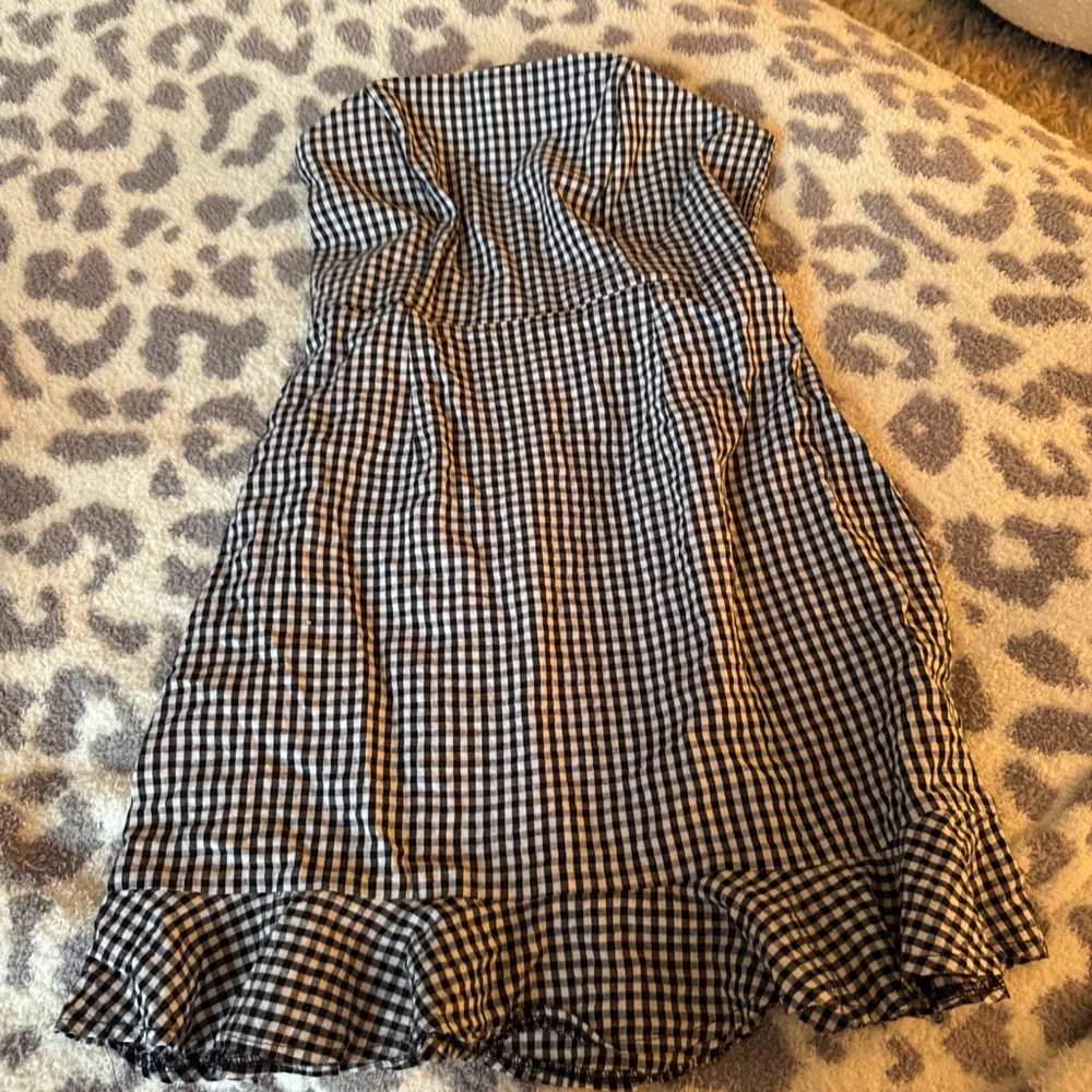 Black and White Gingham Mini Dress